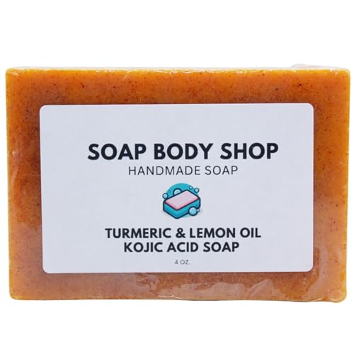 Brightening Lemon Turmeric & Kojic Acid Soap, Hyperpigmentation Soap, Dark Spot Remover For Face, Kojic Acid Soap For Hyperpigmentation, Even Complexion Soap, Fade Scars, Acne Scar, Turmeric Soap Bar