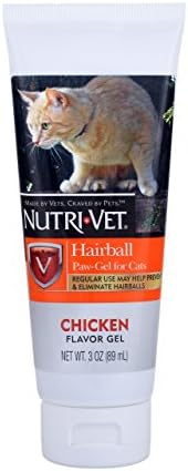 Nutri-Vet Cat Hairball Support Paw Gel | Hairball Remedy for Cats | Tasty Chicken Flavor | 3 Ounce Tube