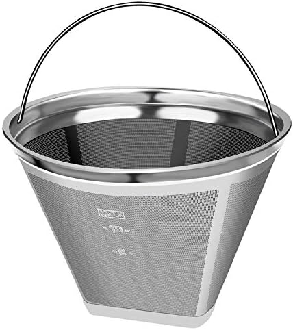 #4 Reusable Permanent Cone Coffee Filters, 8~12 Cup Size 4 Coffee Filters, Perfect Fit for Cuisinart Hamilton Beach Coffee Maker Filter, Replace Cuisinart GTF Gold Tone Coffee Filters