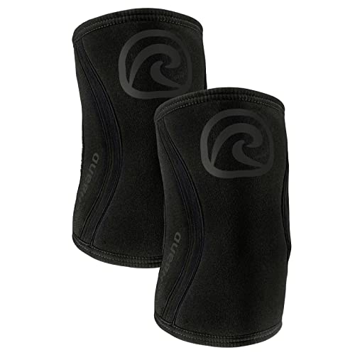 Rehband Elbow 5mm Compression Sleeve, Neoprene Elbow Sleeves for Weightlifting, Anatomical Design, Non-Slip & Close Fitting, Elbow Support Unisex, Colour:Carbon/Black - 1 Pair, Size:Small