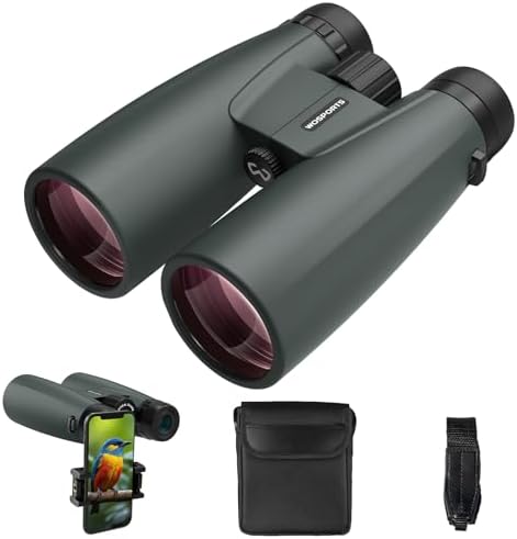 WOSPORTS 15x50 Binoculars for Adults High Powered - 21.5mm Large Eyepiece Binoculars for Bird Watching, Cruise Ship, Hunting, Travel