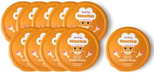 Made by Nacho Wet Cat Food, Cage-Free Minced Chicken in Bone Broth for Hydration with Prebiotics for Digestive Health, High Protein, 2.5oz Cups (10 Pack), Limited Ingredients