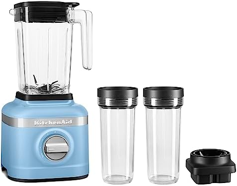 KitchenAid K150 3 Speed Ice Crushing Blender with 2 Personal Blender Jars - KSB1332Y - Blue Velvet, 48 oz