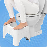 Squatty Potty The Original Bathroom Toilet Stool - Adjustable 2.0, Convertible to 7" or 9" Height with Removable Topper for Adults and Kids White