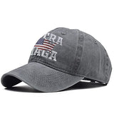 High End Ultra MAGA Hat American Flag Baseball Cap 2024 Trump Trucker Hat for Women Men Distressed Grey, X-Small-3X-Large