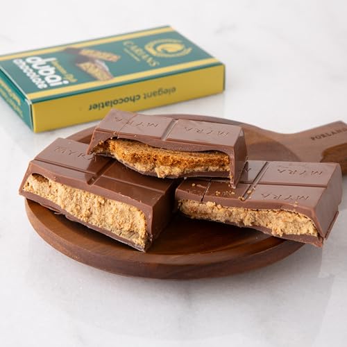 CARIANS American Style Dubai Chocolate Bar, Crispy Kunafa, Pistachio and Biscuits with Milk Chocolate, Luxury Chocolates with Crispy Kunafa, Great for Gift Giving, Anniversary