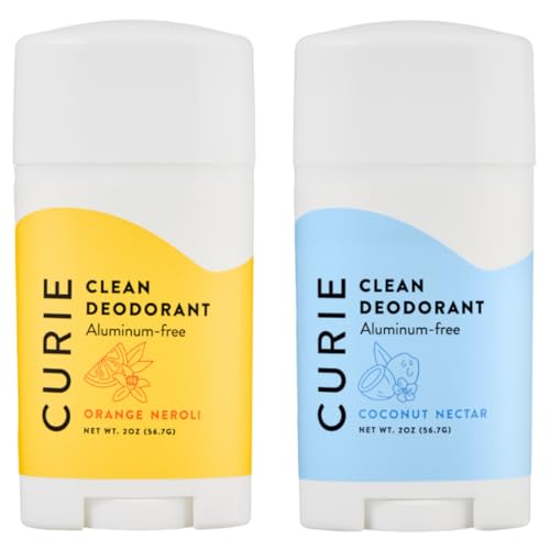 Curie Aluminum Free Deodorant - Coconut Nectar + Orange Neroli Stick - Natural Deodorant, Paraben Free, Cruelty Free, Non-Toxic