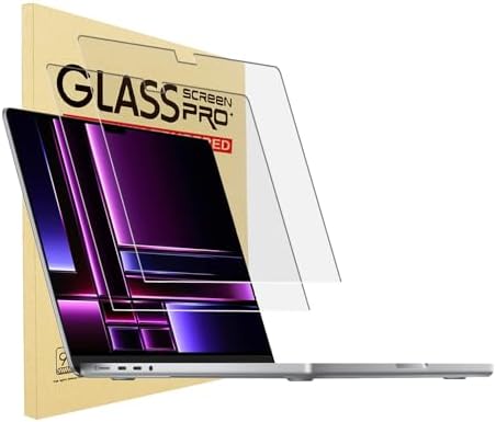 2 Pack Tempered Glass Screen Protector for MacBook Pro 16 Inch M4 M3 M2 M1 Pro or Max Chip (Model: A3403 A3186 A2991 A2780 A2485) 2025 2024 2023 2022 2021 Released,9H Hardness, HD Clear, Bubble Free