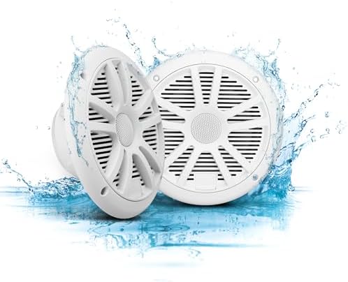 BOSS Audio Systems MR6W 6.5 Marine Speakers - 180 Watts (Per Pair), Full Range, 2-Way, Coaxial, 4 Ohms, Weatherproof