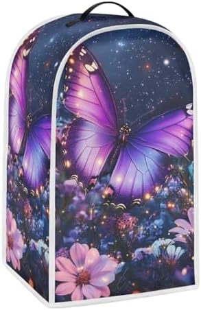 Purple Butterfly Blender Cover | Washable Smudge-Proof Appliance Protector with Handle | Waterproof Dust Cover for KitchenAid/Ninja, Countertop Decor & Holiday Gift Essentials