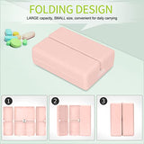 FYY Daily Pill Organizer [Folding Design],2 Pcs 7 Compartments Portable Travel Pill Case Box for Purse Pocket to Hold Vitamins,Cod Liver Oil,Supplements and Medication-Pink