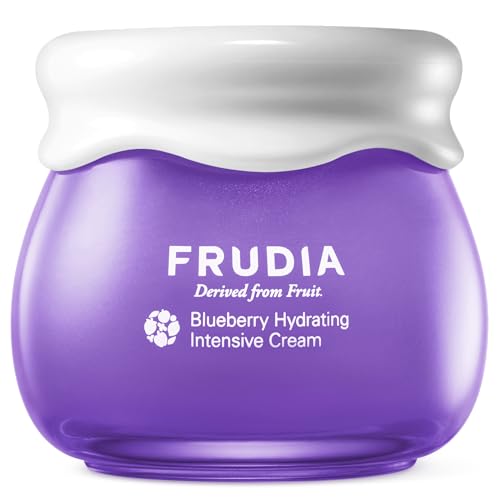 FRUDIA Blueberry Hydrating Intensive Face Cream, Vegan Korean Face Moisturizer w/69% Blueberry Extract, Panthenol & WS BS Care EX for Dry Skin (1.94 fl oz)