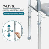 Eosprim Toilet Seat Risers for Seniors Elongated, Raised Toilet Seat with Handles, Toilet Safety Frames & Rails for Elderly and Handicap, Elevated Shower Commode Chair with Arms, Toilet Lift Grab Bar