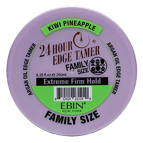 EBIN NEW YORK 24 Hour Edge Tamer Refresh Kiwi Pineapple 8.25oz/250ml | Extreme Firm Hold | Smooths & Tames Frizz | No Flaking, High Shine | Long-Lasting Styling Gel for All Hair Types