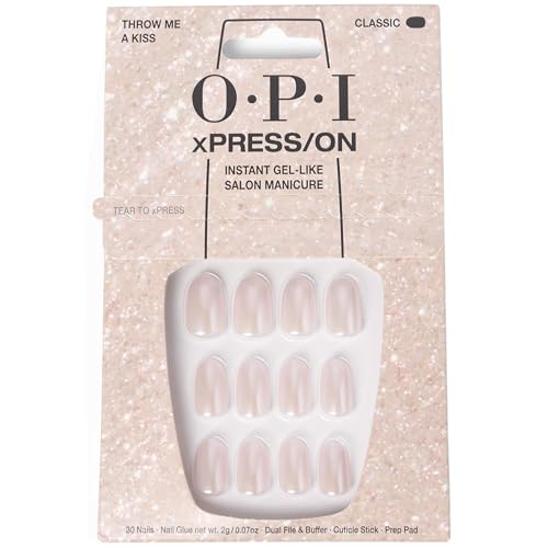 OPI xPRESS/ON Press on Nails | Short Round Nail Art Press On Nails | With Nail Glue | Long Lasting, Reusable, Non-damaging