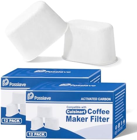 Replacement Charcoal Water Filters -Removes Chlorine, odors, and others impurities from Water -Better Tasting Coffee-for Cuisinart Coffee Machines- Set of 24 pack