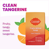 Lume Triple Milled Soap - Rich Moisture & Gentle Cleansing - Paraben Free, Phthalate Free, Skin Safe - 5 ounce (Pack of 4) (Clean Tangerine)