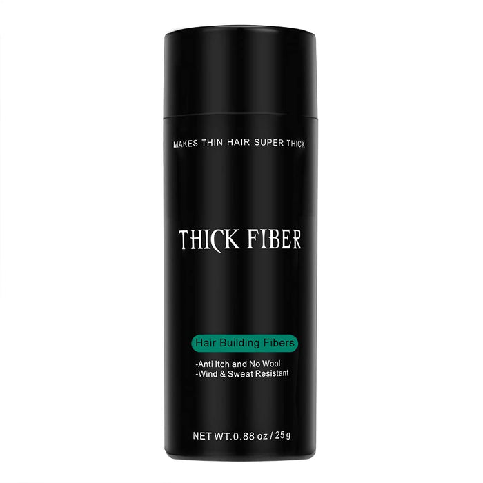 THICK FIBER Hair Fibres (Pack of 1, BLACK) | Powder for Thinning 25g Bottle Makes Thin Look Thicker in Seconds with loss Concealer Women & Men