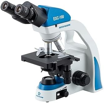 Compound Microscope EXC-100 - Binocular Head, 40-1000X Magnification, Mechanical Stage, Achromat Objectives, Cordless LED Illumination