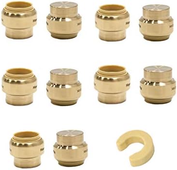 (Pack of 10) EFIELD 1/2 Inch Plug End Cap Push-Fit Fitting to Connect Pex, Copper, CPVC, with a Disconnect Clip Tool