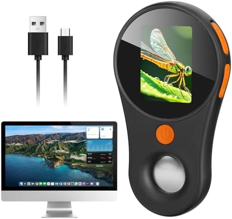 Macro Digital Microscope Fixed Focus, Portable Handheld Digital Microscope with 2.0inch IPS Color Screen 500x Magnification 200w Pixel USB Microscope with 8LED Lights Compatible with Windows Mac OS