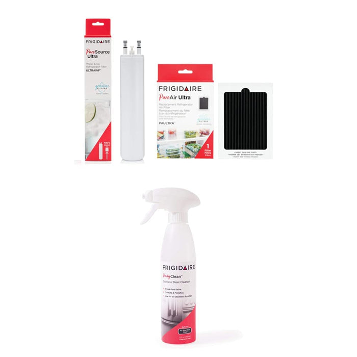 Frigidaire FRIGCOMBO ULTRAWF Water Filter + PAULTRA Air Filter + Bonus Stainless Steel Fridge Cleaner Bundle