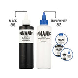 Dynamic Color Co - 8 oz Black and Triple White Tattoo Ink Bundle - Tattoo Supplies with 8 oz Triple White Tattoo Ink and 8 oz Black Tattoo Ink - Perfect for Professional Tattoo Artists