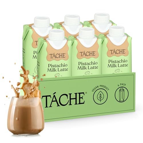 Táche Pistachio Coffee - Drink On-The-Go, Cold Brew Coffee & Pistachio Milk, Smooth & Lightly Sweet, Made from Arabica Beans, Plant-Based & Gluten Free (11oz, 6-Pack)