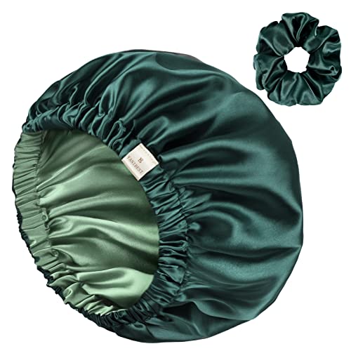 YANIBEST Double Layer Satin Bonnet Silk Bonnet Adjustable Hair Bonnet for Sleeping Hair Bonnets for Women Curly Natural Hair