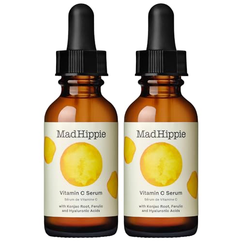 Mad Hippie Vitamin C Serum for Face with Hyaluronic Acid, Vitamin E & Ferulic Acid - Vitamin C Face Serum for Women/Men, Skin-Brightening Serum, 1.02 Fl Oz (Pack of 2)