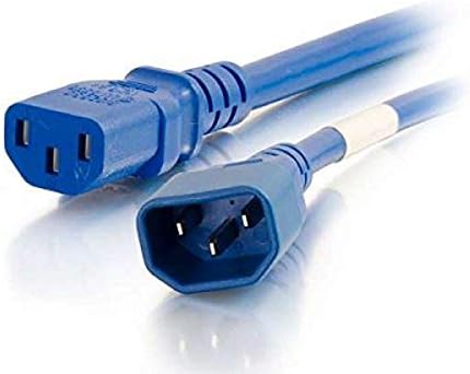 C2G Power Cord, Short Extension Cord, Power Extension Cord, 14 AWG, Blue, 3 Feet (0.91 Meters), Cables to Go 17534