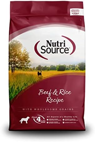 NutriSource Dry Dog Food, Beef and Rice, 26LB