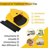 Fximey Mouse Trap Flip Lid Mice Rat Trap, 5 Gallon Bucket Compatible Mouse Catching Traps for Indoor/Outdoor, Automatic Reset Flip Trap Safe Reusable Bucket Lid Rat Traps - 2 Pack