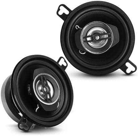 Pyle 2-Way Universal Car Stereo Speakers - 120W 3.5 Inch Coaxial Loud Pro Audio Car Speaker Universal OEM Quick Replacement Component Speaker Vehicle Door/Side Panel Mount Compatible - PL31BK (Pair)