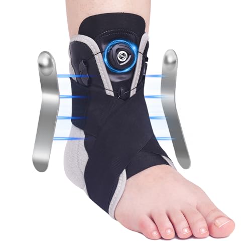 Ankle Brace for Women & Men (US 6-11/Women, 7-10/Men | EU 35-43), Adjustable Metal Support for Sprains, Achilles & Plantar Fasciitis - Breathable Design for Injury Recovery & Sports