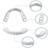 TANTISY 2 Pairs Fake Teeth, Snap on Veneers Teeth, Veneers Snap in Teeth, Instant Snap on Perfect Smile Confidence in Minutes at Home (2 Upper +2 Lower Teeth, with Box