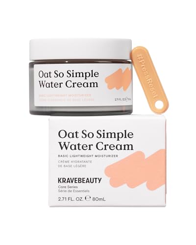 KraveBeauty Oat So Simple Water Cream, Enriched With Oat & Squalane To Soothe & Lock In Moisture, Everyday Moisturizer, For All Skin Types, Vegan & Cruelty Free, 2.7 fl oz