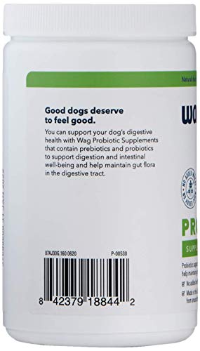 Amazon Brand - Wag Probiotic Supplement Chews for Dogs, Natural Duck Flavor, 160 count