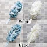 Jxicleang Back Scrubber for Shower, Back Loofah with Non-Slip Handle, Shower Loofah with Handle, Soft Nylon Mesh Sponge On a Stick for Men Women Elderly Kids (2 Pack= Blue+ White)