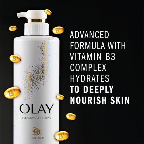 Olay Cleansing & Firming Body Wash with Vitamin B3 and Collagen, 20 fl oz (Pack of 4)