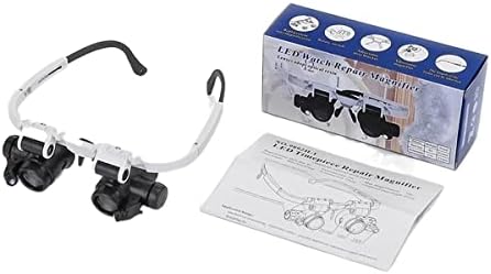 Microscope Kit 2LED Head-Mounted Illuminating Microscope Headband LED Lamp Light with 8X 15x 23x Microscope Lens Adapters