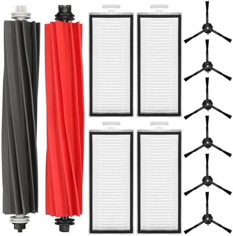 Replacement Parts Fit For Roborock Q5 Pro Q5 Pro+(Plus) Q5 Max+(Plus) Q5 DuoRoller+(Plus) Q8 Max Q8 Max+(Plus) Robot Vacuum Cleaner Accessories Kits. Dual Main Roller Brush, Washable Filter,Side Brush