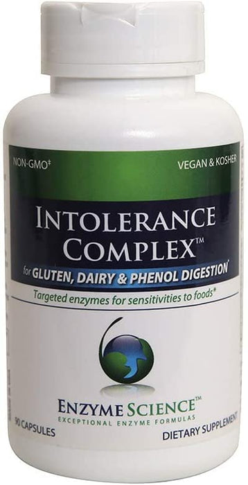 Enzyme Science Intolerance Complex, 90 Capsules Comprehensive Support for Common Digestive Sensitivities Gluten, Casein, Phenol Sensitivities, and Complex Carbohydrates Intolerance Relief