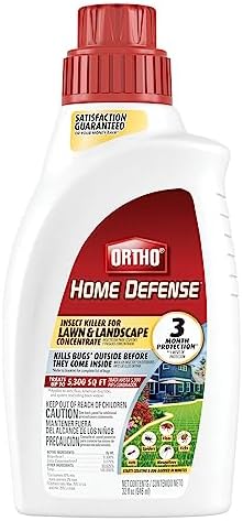 Ortho Home Defense Insect Killer for Lawn & Landscape Concentrate - Treats up to 5,300 sq. ft., For Ants, Ticks, Mosquitoes, Fleas & Spiders, Starts Working Within Minutes, 32 oz.