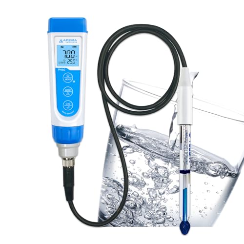 Apera Instruments PH60-PW Handheld pH Meter Tester Kit with LabSen 805 ATC pH Electrode for Lab-Grade pH Measurement in Pure Water and Water Solutions with Low Ionic Strength