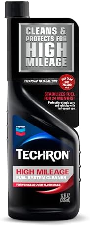Chevron Techron High Mileage Fuel System Cleaner, 12 oz, Pack of 1