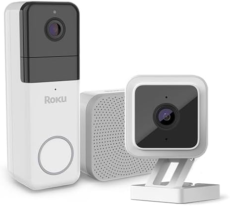 Roku 1080p HD Indoor Camera & Smart Home Wireless Video Doorbell Bundle