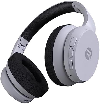 Raycon Fitness Headphones - Wireless Over-Ear-Headphones with 45 Hours of Battery, Active Noise Cancellation, Awareness Mode, 3 Quick Swap Ear Cushions, IPX4 Water Resistance (White)
