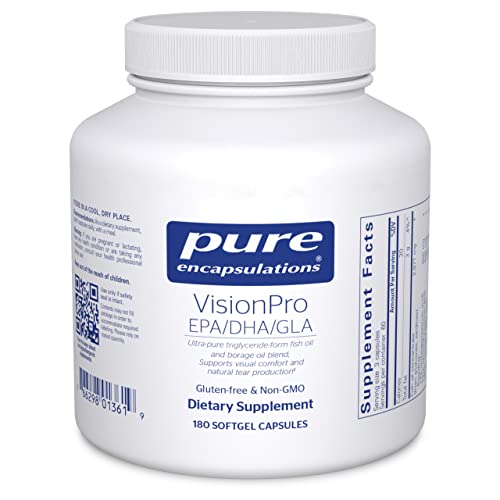 Pure Encapsulations VisionPro EPA/DHA/GLA | Supports Natural Tear Production and Retention of Eye Moisture* | 180 Softgel Capsules