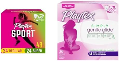 Playtex Sport Tampons Multipack (24ct Regular/24ct Super) & Playtex Gentle Glide Tampons Ultra Absorbency Unscented - 36ct